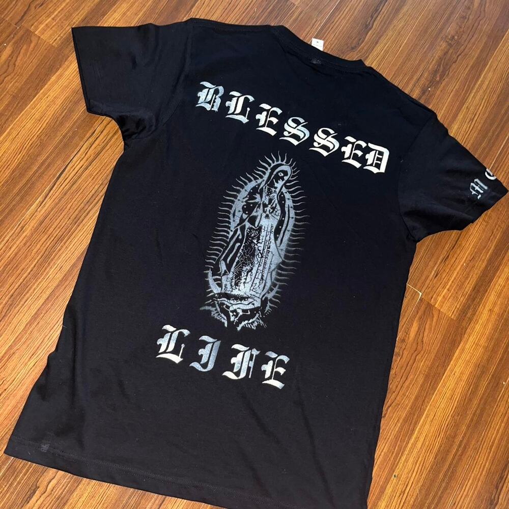 Blessed life Virgin mary Airbrushed Tshirt Safe to Wash
